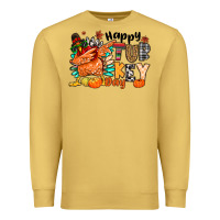 Antique Gold happy turkey day Premium Sweatshirt - MaliasSmallBusiness