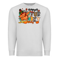 Dove Grey happy turkey day Premium Sweatshirt - MaliasSmallBusiness