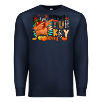 Navy happy turkey day Premium Sweatshirt - MaliasSmallBusiness