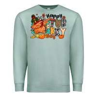 Seafoam happy turkey day Premium Sweatshirt - MaliasSmallBusiness