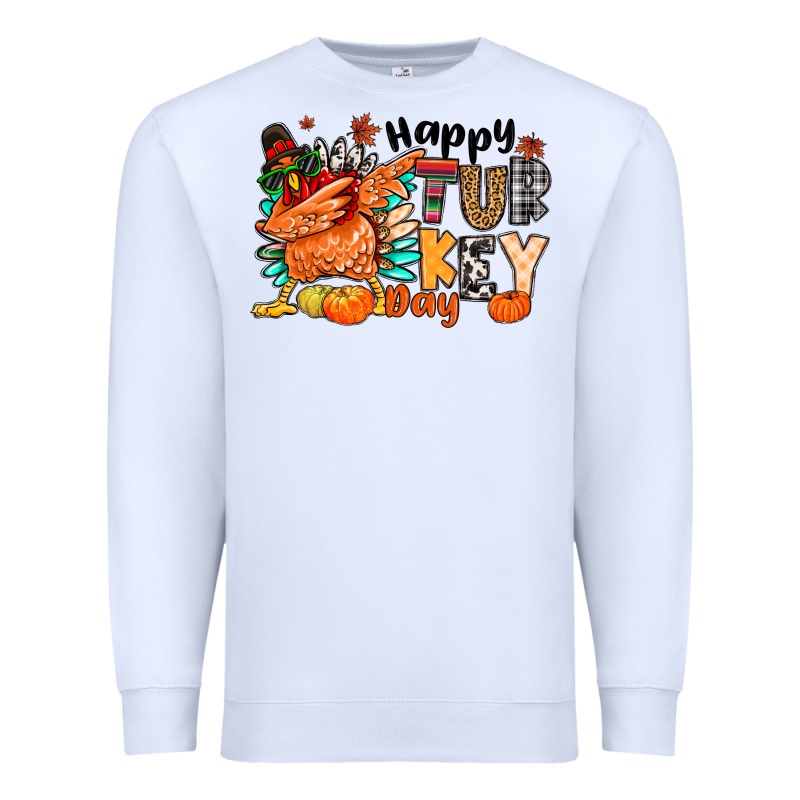 Happy Turkey Day Premium Sweatshirt by MaliasSmallBusiness | Teevron