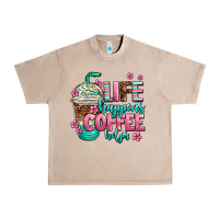 French Oak life happens coffee  helps Urban Heavy Tee - AdoDesignShop