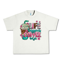 Pistachio life happens coffee  helps Urban Heavy Tee - AdoDesignShop