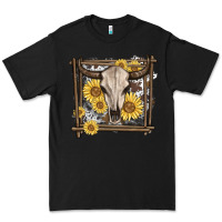 Black western bull skull Premium Tee - MaliasSmallBusiness
