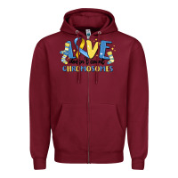 Burgundy love dose count chromosomes Zipper Hoodie - MaliasSmallBusiness