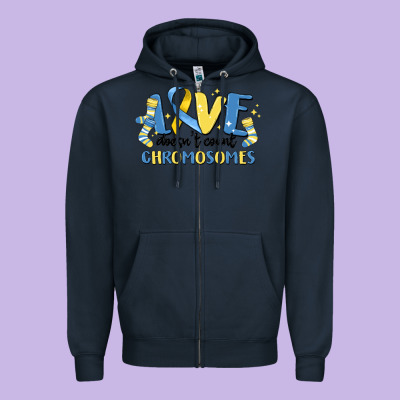 Love Dose Count Chromosomes Zipper Hoodie Designed By Maliassmallbusiness
