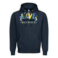Navy love dose count chromosomes Zipper Hoodie - MaliasSmallBusiness