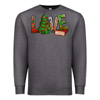 Charcoal Heather Love Christmas tree cake Premium Sweatshirt - NancyCooperArtShop