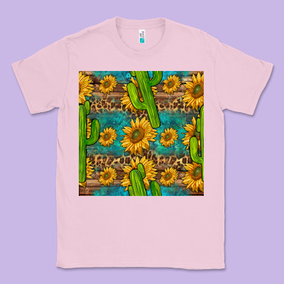 Sunflower And Cactus Seamless Pattern Classic Tee Designed By Bundleandbundleshop