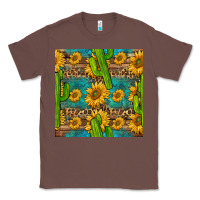 Chestnut sunflower and cactus seamless pattern Classic Tee - BundleAndBundleShop