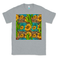 Heather Grey sunflower and cactus seamless pattern Classic Tee - BundleAndBundleShop