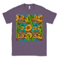 Lavender sunflower and cactus seamless pattern Classic Tee - BundleAndBundleShop