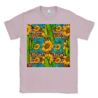 Lilac sunflower and cactus seamless pattern Classic Tee - BundleAndBundleShop
