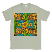 Matcha sunflower and cactus seamless pattern Classic Tee - BundleAndBundleShop