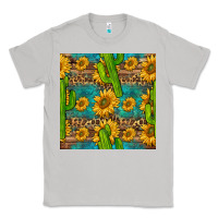 Moon Dust sunflower and cactus seamless pattern Classic Tee - BundleAndBundleShop