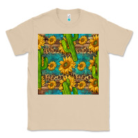 Mushroom sunflower and cactus seamless pattern Classic Tee - BundleAndBundleShop