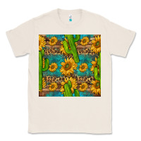 Natural sunflower and cactus seamless pattern Classic Tee - BundleAndBundleShop