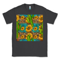 Smoke sunflower and cactus seamless pattern Classic Tee - BundleAndBundleShop