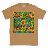 Toasted Coconut sunflower and cactus seamless pattern Classic Tee - BundleAndBundleShop