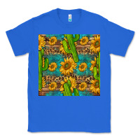 True Royal sunflower and cactus seamless pattern Classic Tee - BundleAndBundleShop