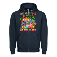 Navy life is better at the beach Zipper Hoodie - MaliasSmallBusiness
