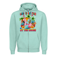 Seafoam life is better at the beach Zipper Hoodie - MaliasSmallBusiness