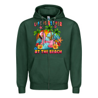 Sports Green life is better at the beach Zipper Hoodie - MaliasSmallBusiness
