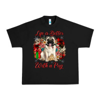 Black Christmas life is better with a pug Urban Heavy Tee - JahusDesignShop