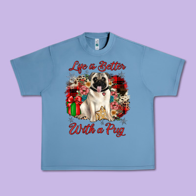 Christmas Life Is Better With A Pug Urban Heavy Tee Designed By Jahusdesignshop