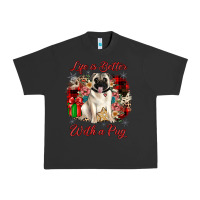 Pigment Black Christmas life is better with a pug Urban Heavy Tee - JahusDesignShop