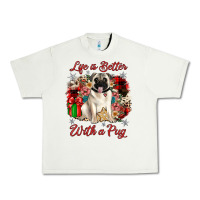 Pistachio Christmas life is better with a pug Urban Heavy Tee - JahusDesignShop