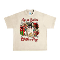 Sandshell Christmas life is better with a pug Urban Heavy Tee - JahusDesignShop