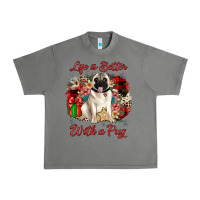 Tornado Christmas life is better with a pug Urban Heavy Tee - JahusDesignShop