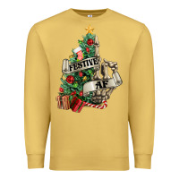 Antique Gold Festive af Christmas middle finger Premium Sweatshirt - NancyCooperArtShop