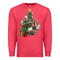 Cardinal Festive af Christmas middle finger Premium Sweatshirt - NancyCooperArtShop