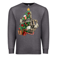 Charcoal Heather Festive af Christmas middle finger Premium Sweatshirt - NancyCooperArtShop