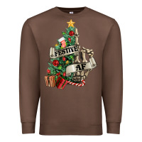 Chestnut Festive af Christmas middle finger Premium Sweatshirt - NancyCooperArtShop