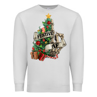 Dove Grey Festive af Christmas middle finger Premium Sweatshirt - NancyCooperArtShop