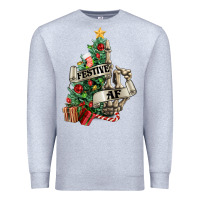 Heather Grey Festive af Christmas middle finger Premium Sweatshirt - NancyCooperArtShop