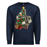 Navy Festive af Christmas middle finger Premium Sweatshirt - NancyCooperArtShop