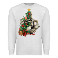 Oatmeal Heather Festive af Christmas middle finger Premium Sweatshirt - NancyCooperArtShop