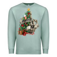 Seafoam Festive af Christmas middle finger Premium Sweatshirt - NancyCooperArtShop