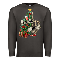 Smoke Festive af Christmas middle finger Premium Sweatshirt - NancyCooperArtShop