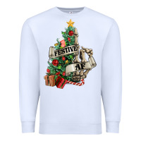 White Festive af Christmas middle finger Premium Sweatshirt - NancyCooperArtShop