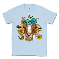 Dusty Blue sunflower bandana goat Classic Tee - Jasminsmagicworld
