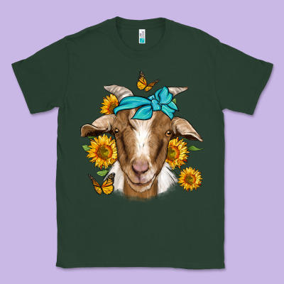 Sunflower Bandana Goat Classic Tee Designed By Jasminsmagicworld