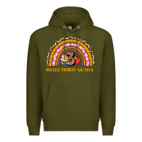 Army Green back to school rainbow hello third grade Premium Hoodie - AdoDesignShop