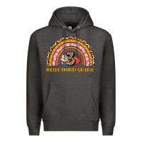 Charcoal Heather back to school rainbow hello third grade Premium Hoodie - AdoDesignShop