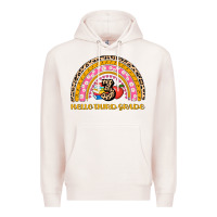 Pale Pink back to school rainbow hello third grade Premium Hoodie - AdoDesignShop