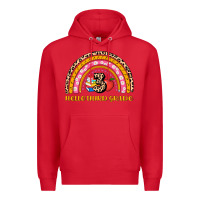 Red back to school rainbow hello third grade Premium Hoodie - AdoDesignShop